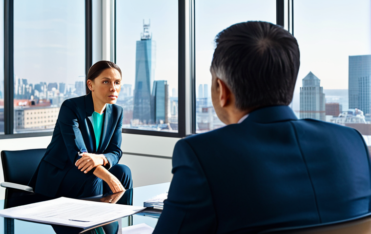 A professional businessman in a tailored suit and a businesswoman in a modest pantsuit are seated at a large, modern conference table, engaged in a serious discussion about financial projections displayed on a holographic screen. One figure embodies cautious analysis, meticulously reviewing data with a thoughtful, measured expression, while the other exhibits a forward-thinking, confident demeanor, pointing towards growth opportunities. The setting is a brightly lit, minimalist office interior with large windows overlooking a city skyline. Professional photography, high detail, sharp focus, perfect anatomy, correct proportions, natural poses, well-formed hands, proper finger count, fully clothed, modest clothing, appropriate attire, professional dress, safe for work, appropriate content, professional, family-friendly.